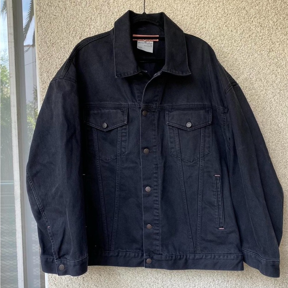 Oversized Acne unisex denim jacket black